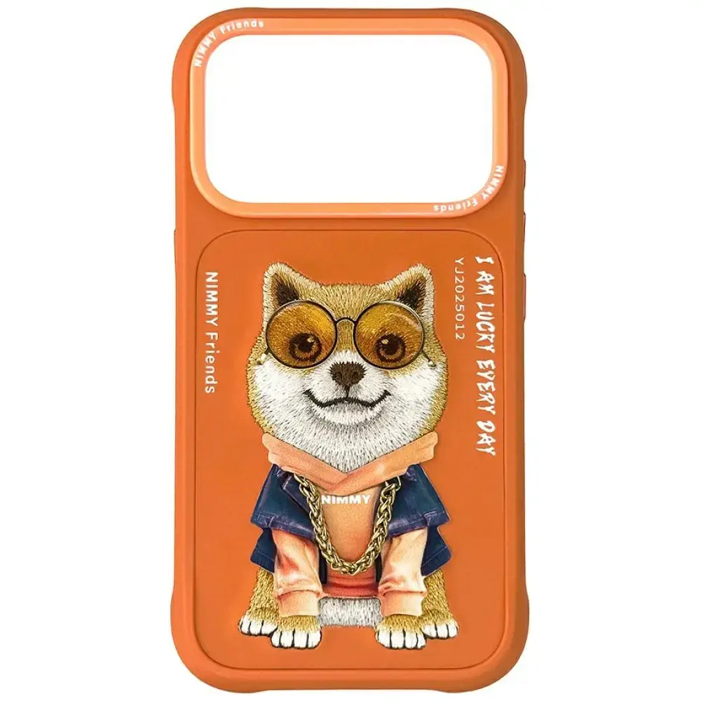 Nimmy Glasses Cool Dog maciņš telefonam iPhone 17 Pro Max oranžs