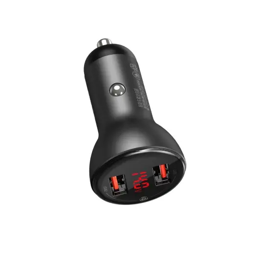 Baseus CCMLC20C-01 auto lādētājs USB-C | USB | 3A | 45W | Quick Charge 3.0 pelēks