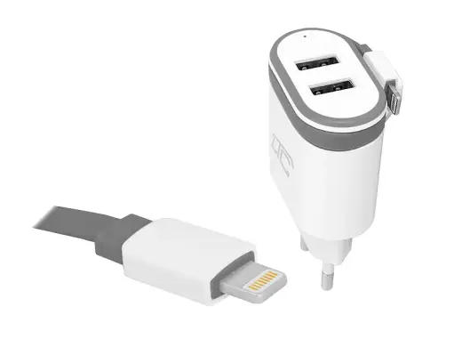 LTC 2xUSB 2A network charger + 20cm Iphone 2A cable.