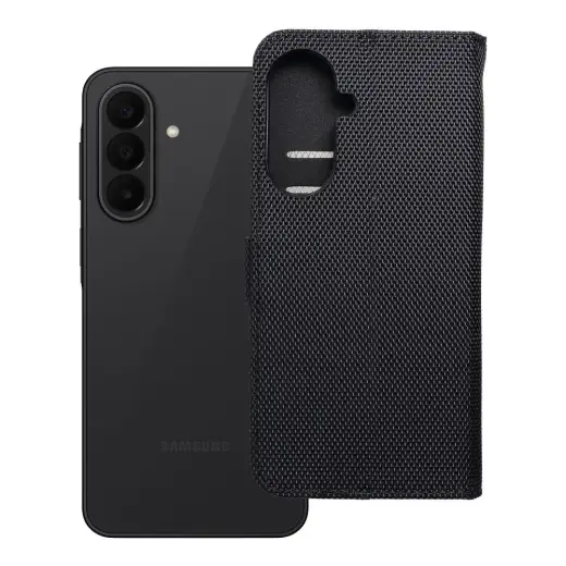 Flip case for Samsung A27 4Card RFID anti-theft tech fabric black