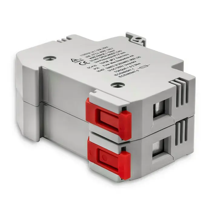 Qoltec Fuse base + DC fuse | 2P|1000V |20A |10x38 |solar