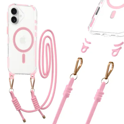 Tel Protect Strap Clear telefoni ümbris iPhone 17 roosa