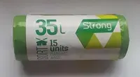 Atkritumu maisi SORTEX, 35L, 50x60 cm, 30 mk, zaļi, 15 gab.