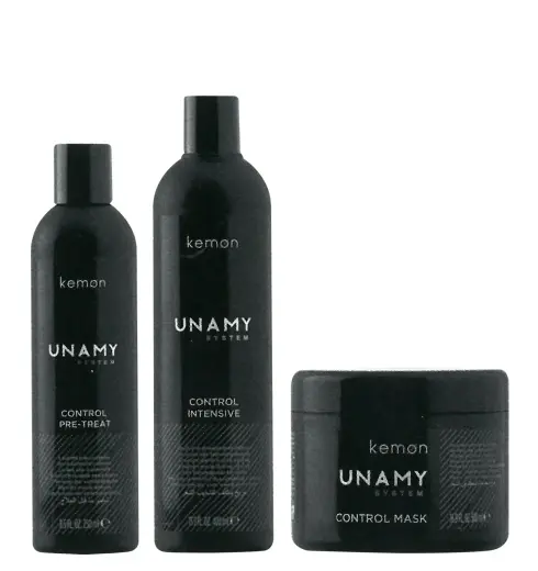 Unamy System Control Intensive Set Kemon: Control Intensive, Hair Shampoo, 400 ml + Control Intensive, Hair Conditioner, 250 ml + Control Intensive, Hair Treatment Cream Mask, 500 ml