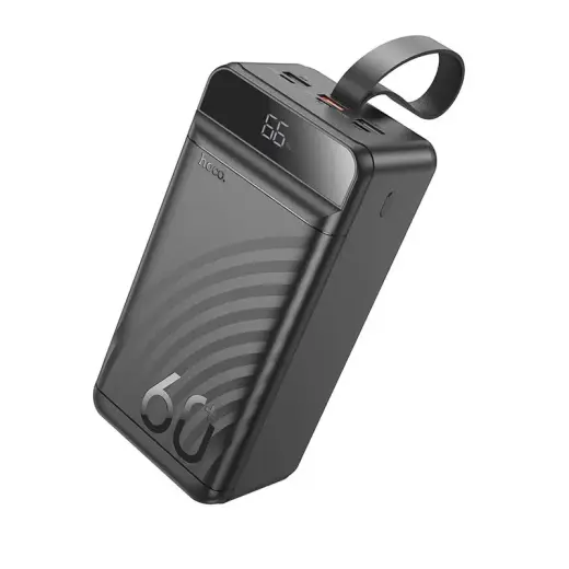 Hoco J123C ārējais akumulators (powerbank) | 60 000 mAh | 22.5W | PD, QC | USB-A, USB-C | melns