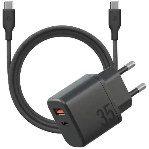 Bazic Goport Velox tīkla lādētājs | 35W | GaN | USB-C | melns