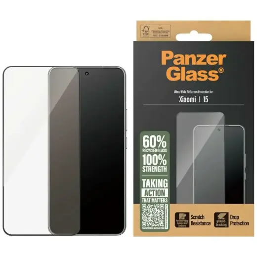 PanzerGlass Ultra-Wide защитное стекло для телефона Xiaomi 15 черная рамка