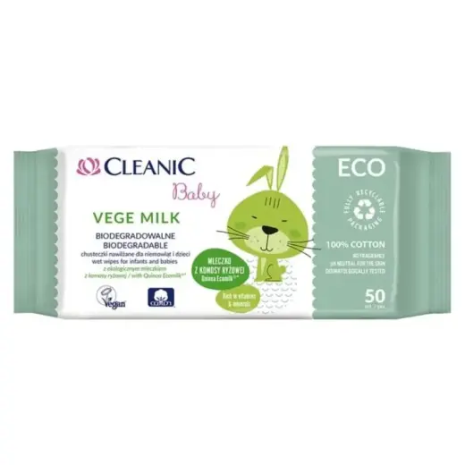 Wet wipes for babies Cleanic Baby Eco Vege Milk 50 pcs.
